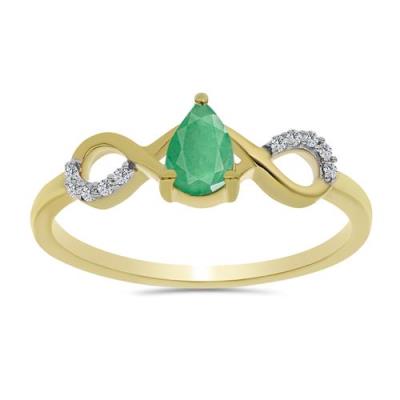 BUY NATURAL EMERALD TRANSPARENT GEMSTONE RING IN STERLING SILVER